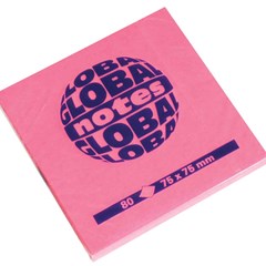 Global Notes 75gsm 100sh 75x75mm Fluo Pink