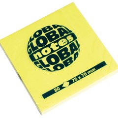 Global Notes 75gsm 100sh 75x75mm Fluo Yellow