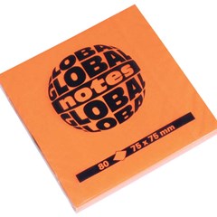 Global Notes 75gsm 100sh 75x75mm Fluo Orange