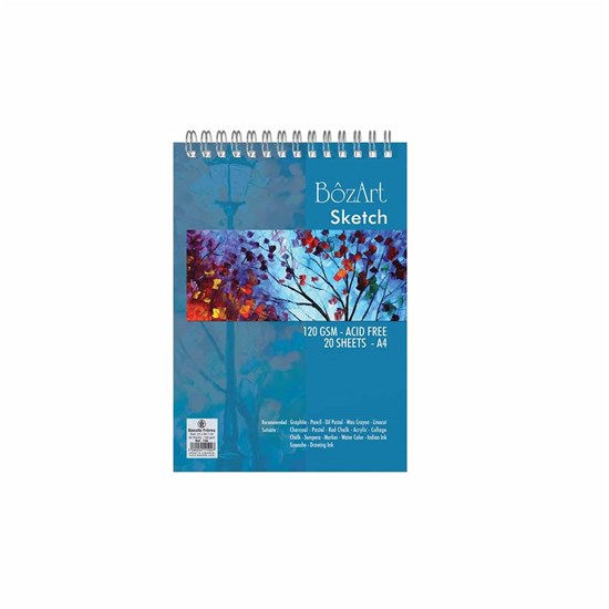 BOZART Sketch book 120g spiraled 20sh- A4