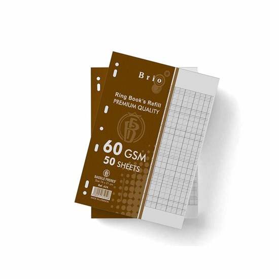BRIO Ringbook Refill 60g Sey 50sh A5 White