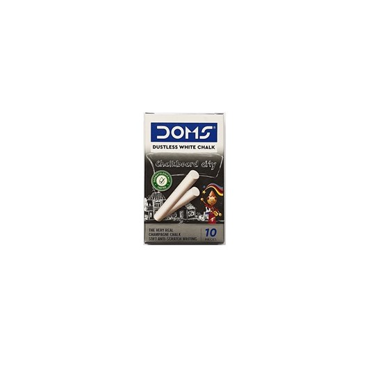 DOMS White Dustless Chalks  ( 1pkt of 10 chalk )