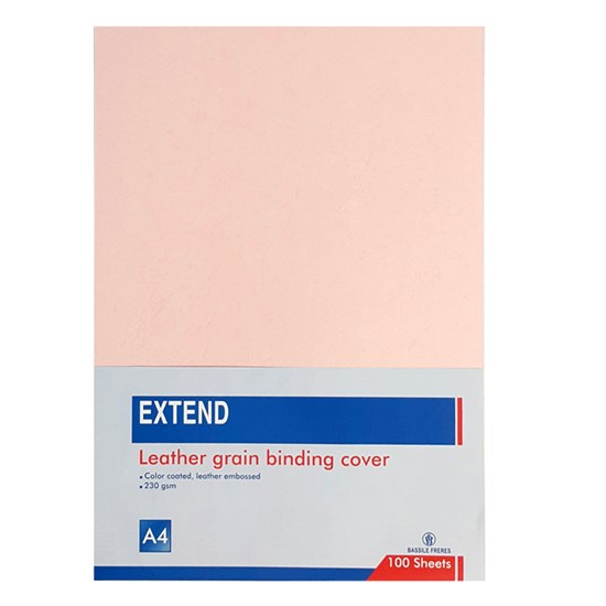 EXTEND leather grain bind. cov 100sh 230g A4 Pink