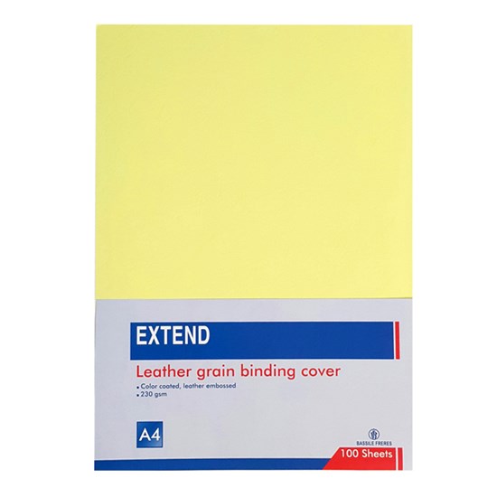 EXTEND leather gr bind. cov 100sh 230g A4 LemonYel