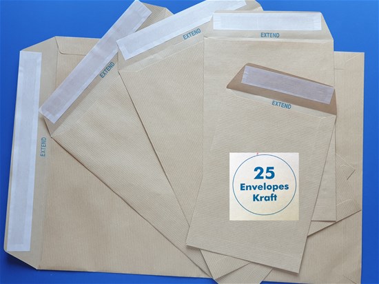 EXTEND Envelope 90g 229 x 324mm Kraft P/S 25/PK