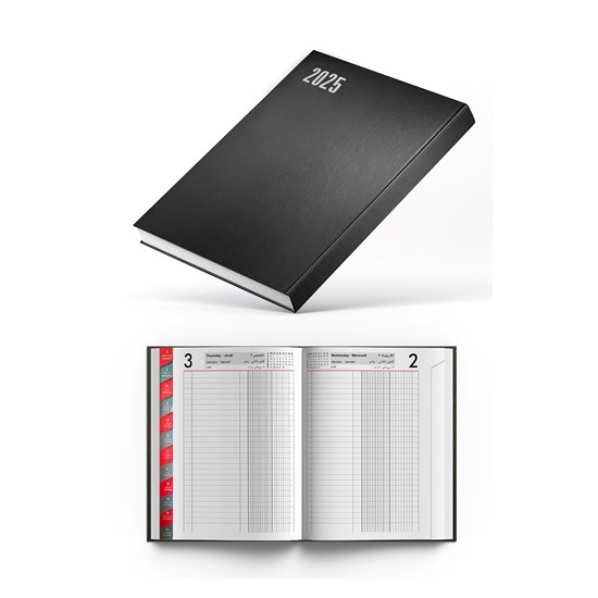 2025 Daily Diary Hard Cov 2col R/O Monthly Tabs B5