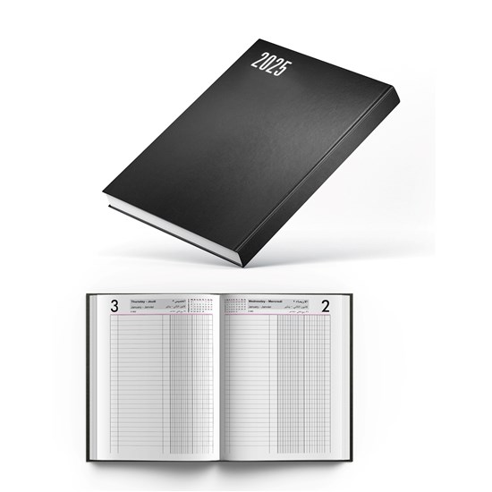 2025 Daily Diary Hard Cover 2 Columns R/O B5