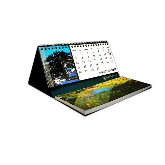 2025 Pyramid Monthly Desk Calendar with Notepad