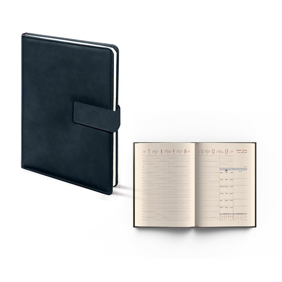 2025 Weekly Diary PU Cover 21x27cm Black