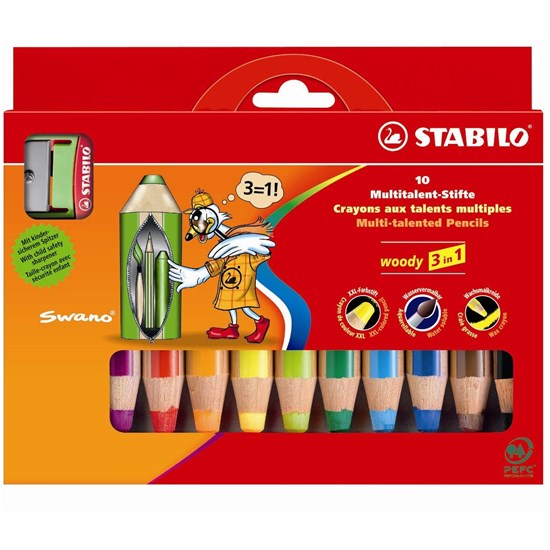 Stabilo woody 10 pcs wallet