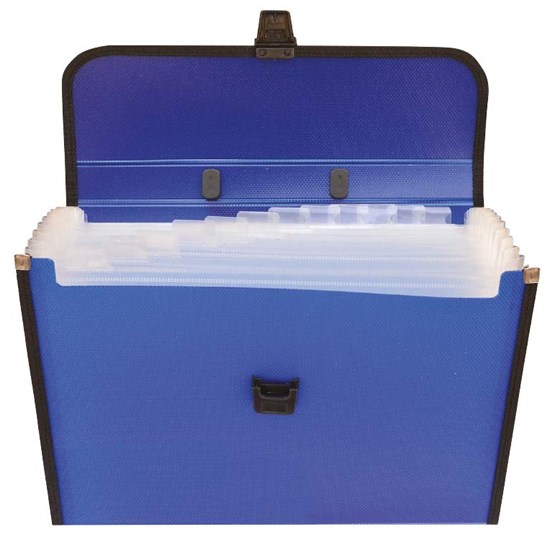 EXTEND Expanding file 13 pockets-A4-Fabric D-Blue
