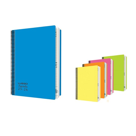 LUSSO School Agenda PP Spiraled 80g Fully Dated A5
