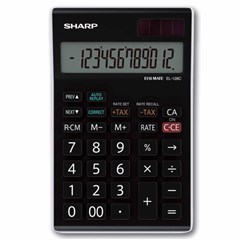 SHARP Desk Calculator Compact 12Dig, Tax Function