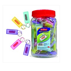 OFFICE MATE Key Chain 5 Colors Jar of 50 pcs
