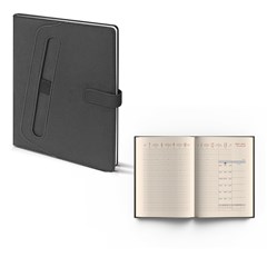 2025 Weekly Diary PU Cov Pen Holder 21x27 cm Black