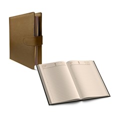 2026 Daily Diary in Wallet PU Gilded L/O- A5 Beige