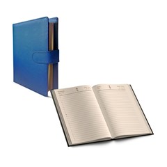2026 Daily Diary in Wallet PU Gilded L/O- A5 Blue