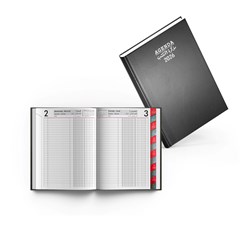 2026 Daily Diary PVC Cov 2col L/O Monthly Tabs B5