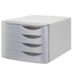 Jalema Desktop Drawer Silky set of 4, L.Grey/White