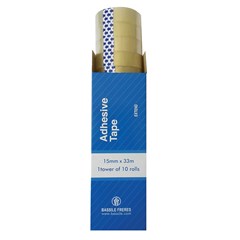 EXTEND Adh. tape 15mm 33m Tower of 10 Pcs- Clear