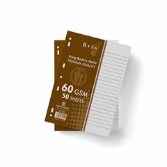 BRIO Ringbook Refill 60g Lin 50sh A5 White